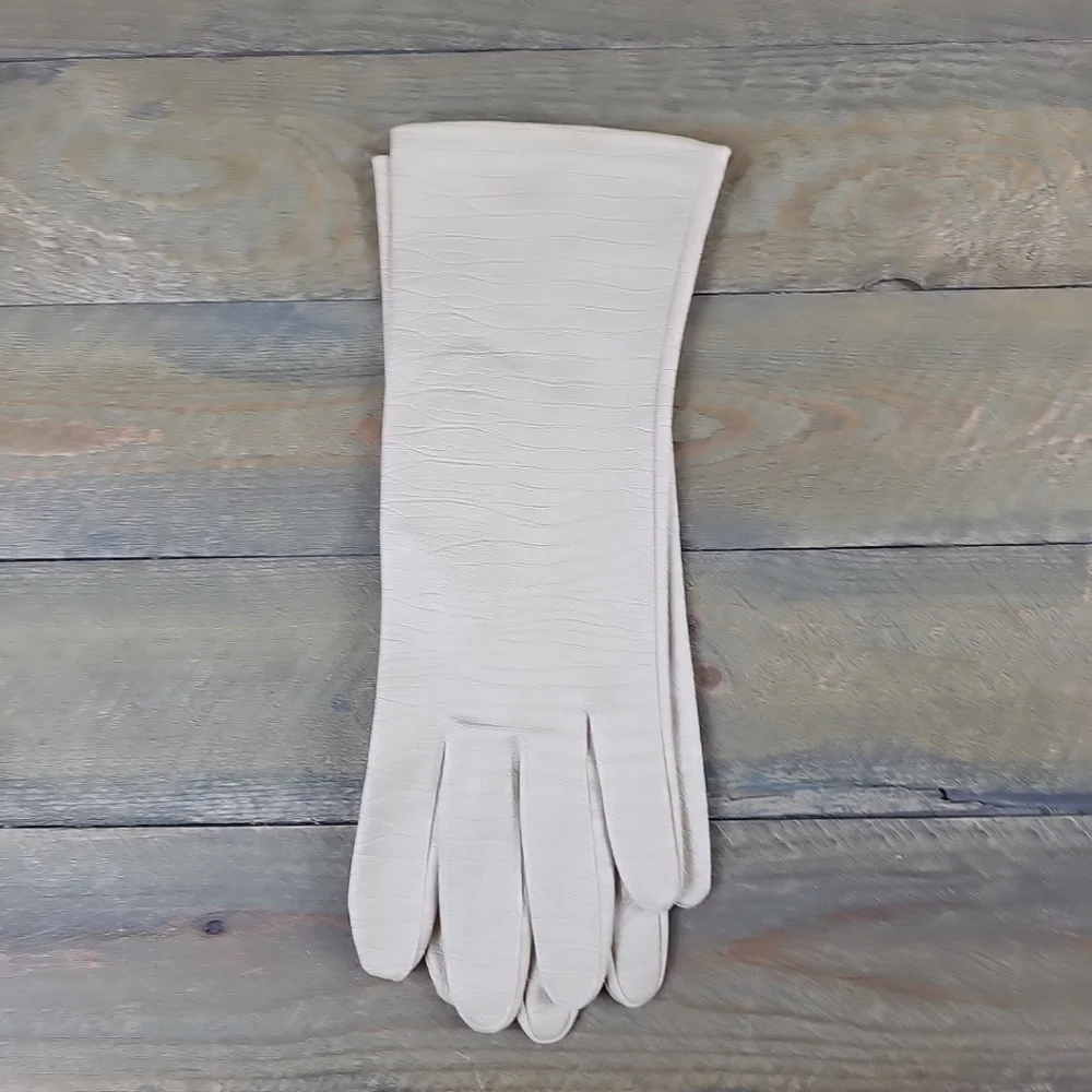 Vintage Hansen Women's Stretch Faux Reptile Gloves NEW
